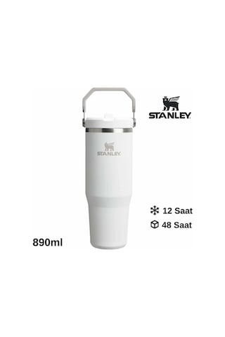 Stanley The Iceflow Flip Straw 0.89 L Pipetli Termos Bardak Beyaz