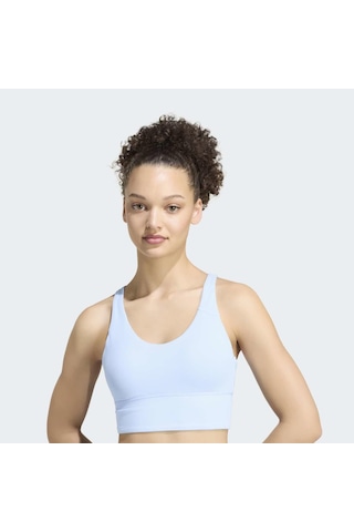 Adidas Studio All Me Kadın Mavi Hafif Destekli Sporcu Sütyeni Kx3161