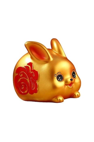 Opulentliving Çin Tarzı Şanslı Tavşan Para Bankası, 10x14x10cm, Seramik, Ev Ve Ofis Dekoru, Hediyelik 10cmx14cmx10cm