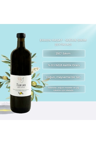 Turan Bal ve Yöresel Erken Hasat Soğuk Sıkım Zeytinyağı 250 ML