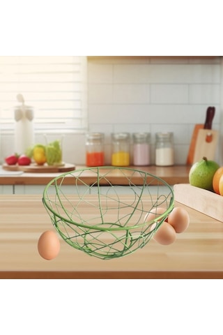 Trendooze Yılbaşı Partisi Sebzeli Meyve Depolama Sepeti Yeşil Yeşil