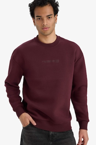 Defacto Boxy Fit Bisiklet Yaka İçi Yumuşak Tüylü Baskılı Sweatshirt X8282az25aubr230 Bordo-br230