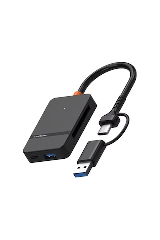 Ads-316 Usb-c + Usb 8 Port Ms Cf Tf/sd Dhc Sdxc Kamera Kart Tak Çalıştır Kart Okuyucu
