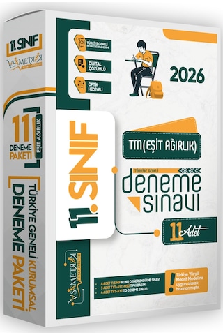 2026 11.Sınıf Eşit Ağırlık(TM) Türkiye Geneli Değerlendirmeli Dijital Çözümlü 11li PAKET DENEME SETİ