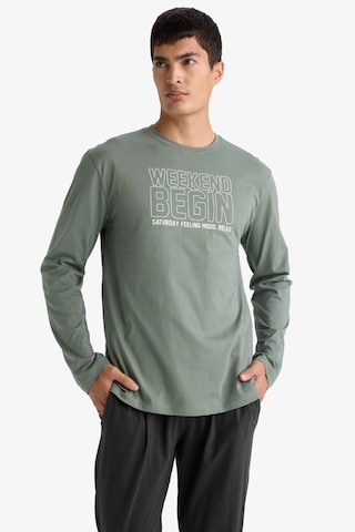 Defacto Pijama Takımı Regular Fit Baskılı Uzun Kollu Üst Uzun Alt D0940ax25aukh430 Haki