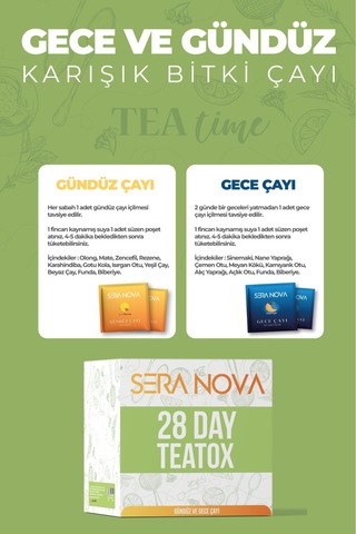 Seranova Detox Çayı 28 Gündüz Çayı 14 Gece Çayı