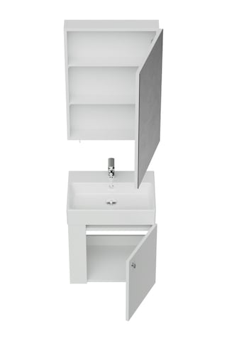Creavit Font Lavabo Dolabı Ve Aynalı Dolap Seti Beyaz