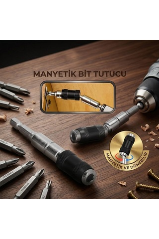 Mafsallı Manyetik Bits Tutucu 1/4 Döner Başlık 0-20 5250
