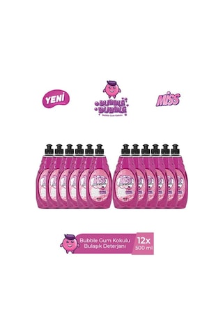 Miss Bulaşık Deterjanı Bubble Gum 12 x 500 ML