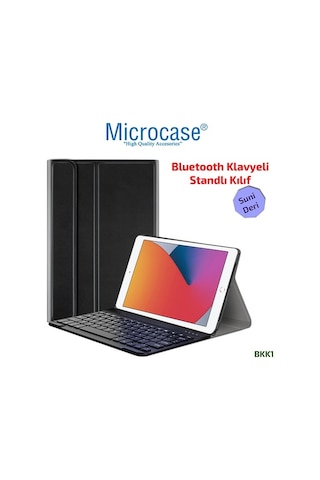 Apple Uyumlu iPad 8.Nesil 10.2 2020 Bluetooth Klavyeli Tablet Kılıf - Bkk1
