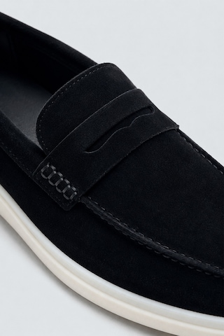 Antioch Kalın Tabanlı %100 Süet Loafer Siyah