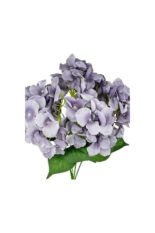 Yapay Çiçek Ortanca Çiçeği Demeti 43 Cm Açık Koyu Lila