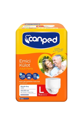 Canped Emici Külot Hasta Bezi Büyük-Large 16 Adet (2Pk*8)