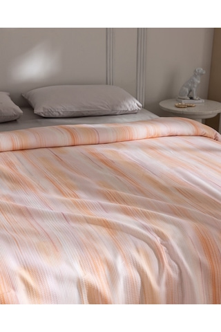 Madame Coco Moye King Size %100 Pamuk Karde Baskılı Pike - Pudra 8684427307410 Çok Renkli