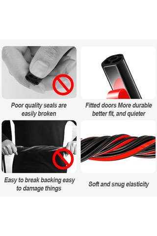 Seametal 5 M Araba Kapı Conta Şeritleri Etiket Çift Katmanlı Yalıtım Şeridi Kauçuk Contalar Ses Yalıtımı Araba Kapı Gövde Motor Kapağı