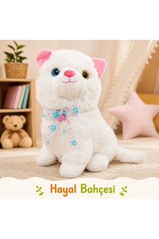Van Kedisi Peluş Oyuncak Sesli 35 Cm 001 - Beyaz