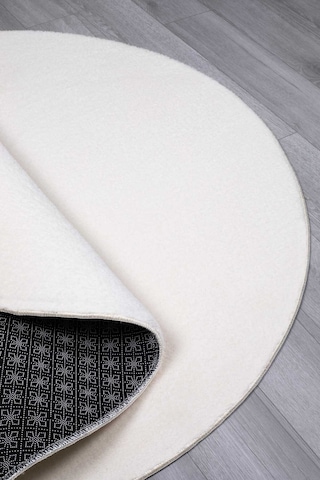 Valeryhome Vl Comfort Düz Saçaklı Peluş Düz Yolluk Ekru Ekru2