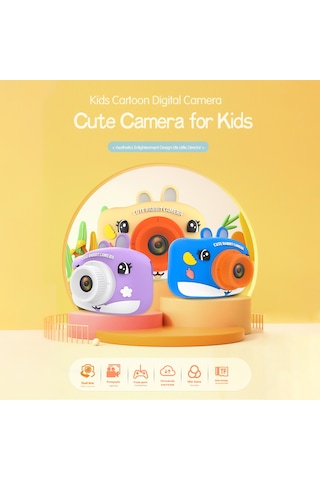1080p Çocuk Dijital Kamera Çocuklar İçin Video Çift Lensli 2.0 İnç Ips 8x Zoom