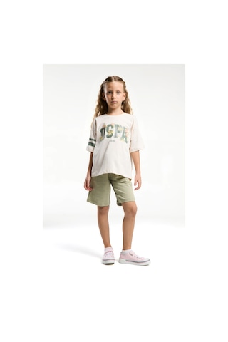 U.s. Polo Assn. Kız Çocuk Krem Bermuda Takım Us2070 KREM