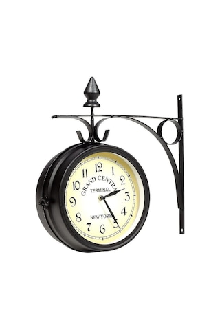 Duvar Saati Ferforje Bahçe Saati İstasyon Saati Çift Taraflı El Yapımı Grand Central Terminal New York Diğer