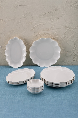 Emsan Gonca 14 Parça 6 Kişilik Kahvaltı Takımı Beyaz