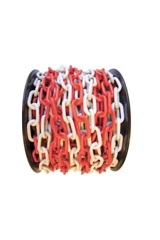 Plastik Zincir 8Mm 25 Metre Kırmızı Beyaz