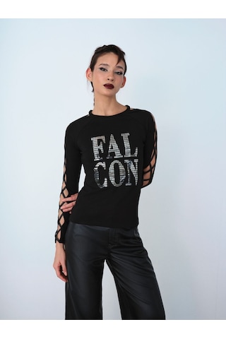 LOFT Slim Fit Kadın Tshirt U.kol Lf2037298 Q1.v1 Siyah