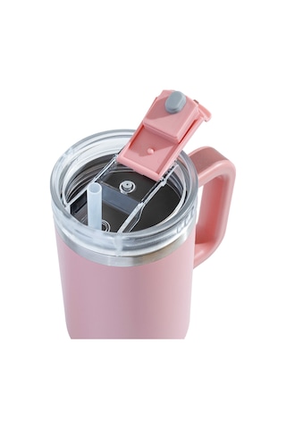 Tyeso Qq Termos Sızdırmaz Pipetli Çift Duvarlı Vakumlu 900ml Pembe