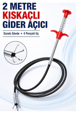 Esnek Lavabo Tıkanıklık Açıcı Tel 2 Metre