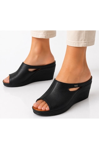 N Napa Shoe Np.1001.siyah.deri Terlik