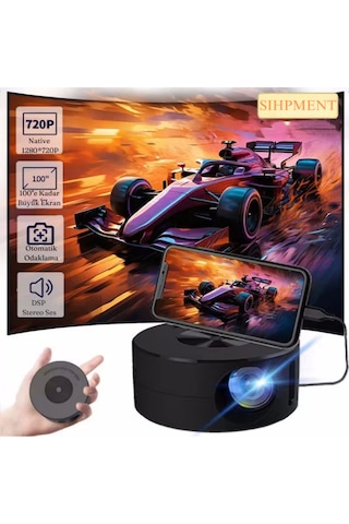 Akıllı Taşınabilir Mini Led Projektör 4k Hd 1500 Lümen Video Oyna