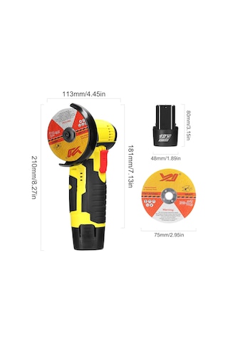 Symbee 12v Şarjlı Taşınabilir Avuç Taşlama - Ahşap, Metal, Taş Kesme Ve Parlatma İçin 2 Disk Hediyeli