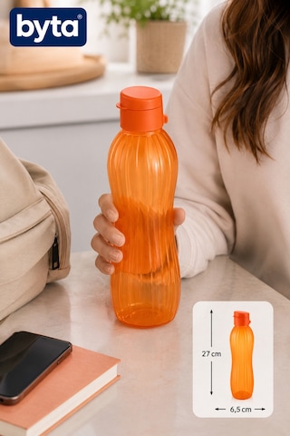 900 Ml Sızdırmaz Su Şişesi Matara Bpa İçermez Ergonomik Tasarım Spor Okul Ofis Seyahat Turuncu