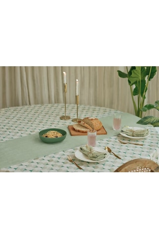 Wellstil Premium Keten Runner 40 x 150 Adaçayı Yeşili