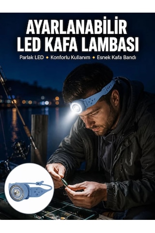 Hepsi Kampçı Kafa Lambası Su Geçirmez Çok Modlu Led Yeni Nesil Najmaddin ANTRASİT
