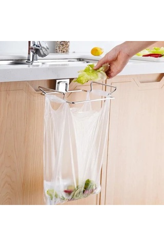 Yuntech01 Stokeleme Rafları: Çelik Paslanmaz Mutfak Çöp Poşeti Tutucu, Kapı Arka Tasarımı İle Kolay Kurulum, Sıfır Düzen Sağlar Gümüş