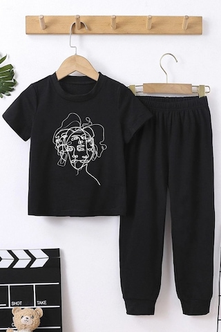 Uyguntarz Çocuk Woman One Line Alt - Üst Eşofman Takımı Kırmızı