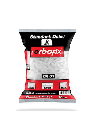 Plastik Dübel Beyaz 6mm 100 Adet