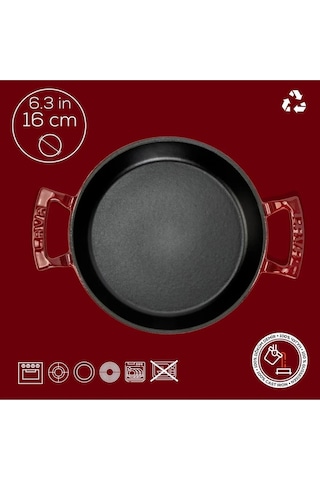 Lava Döküm Yuvarlak Sahan Döküm Demir Yekpare Çift Kulplu Çap Ø 1