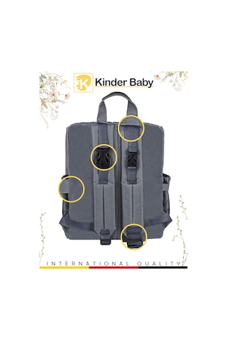 Kinder Baby Merlin Termal Anne Bebek Bakım Çantası Gri