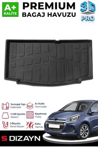 S-dizayn Hyundai İ10 3d Pro Bagaj Havuzu 2013-2019 A+ Kalite