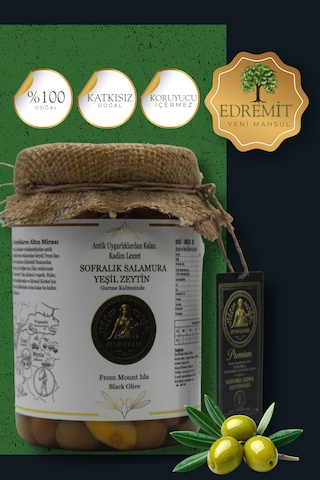 Zeyrazade Doğal Sofralık Salamura Yeşil Zeytin-1 Kg