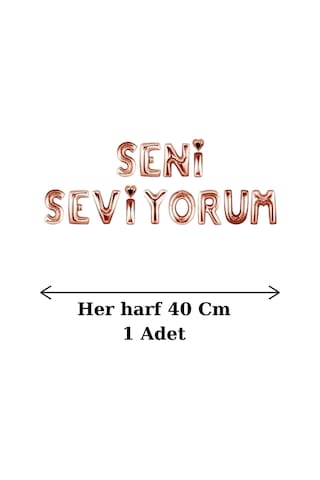 Kalp Desenli 7 Adet Kırmızı Gül Kurusu Helyum Uyumlu Folyo 1 Adet Seni Seviyorum Balon Sevgililer Pembe