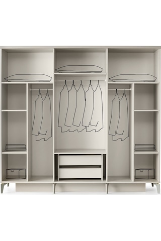 Atina Gardırop-mdf-aytaşı-230x58x210cm-6 Kapak-aynalı Kapak-ücret