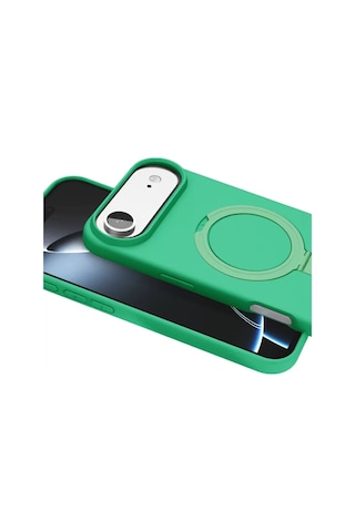 Newface Apple, Uyumlu iPhone 17 Air Regal Magsafe Standlı Kapak - Yeşil