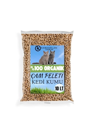 Karaoğlan Tarım Kedi Kumu Organik %100 Çam Peleti Kokulu Tozsuz 10 L 5 KG