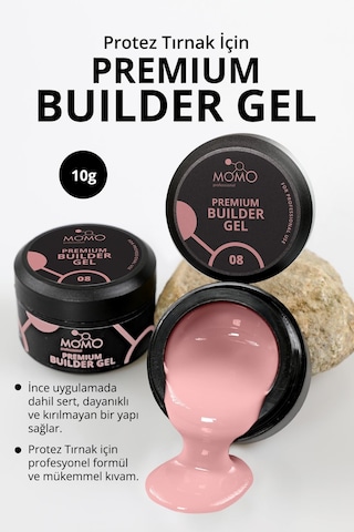 Momo Professional Premium Builder Gel Protez Tırnak Jeli No.08 Gül Kurusu 10 gr
