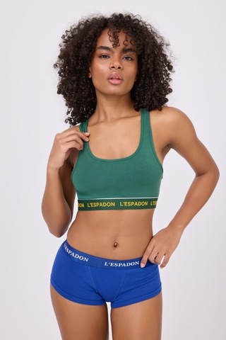 Racer Crop Top Racer Back Crop Top-3287 Yeşil