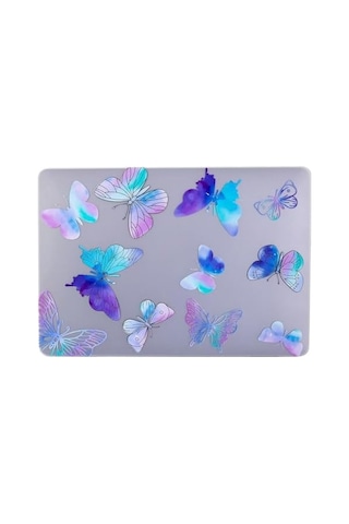 Macbook Air 13.6 İnç Papatya Desenli Kılıf A2681 A3113 A3240 A3449 M2 M3 M4 M5 Uyumlu Sert Kapak Hard Case Mor