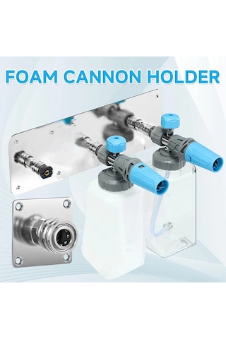 Springsun Stainless Steel Pressure Washer Foam Cannon Holder - 1/4" Quick Connect, 2-hole, Easy Installation, Tidy Storage